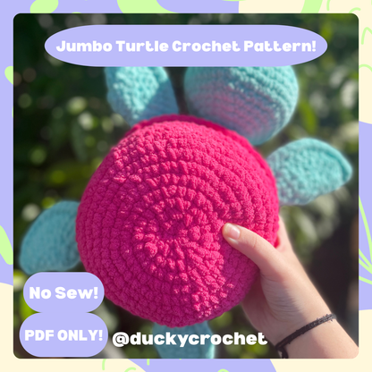 Jumbo Turtle PDF Pattern No-Sew