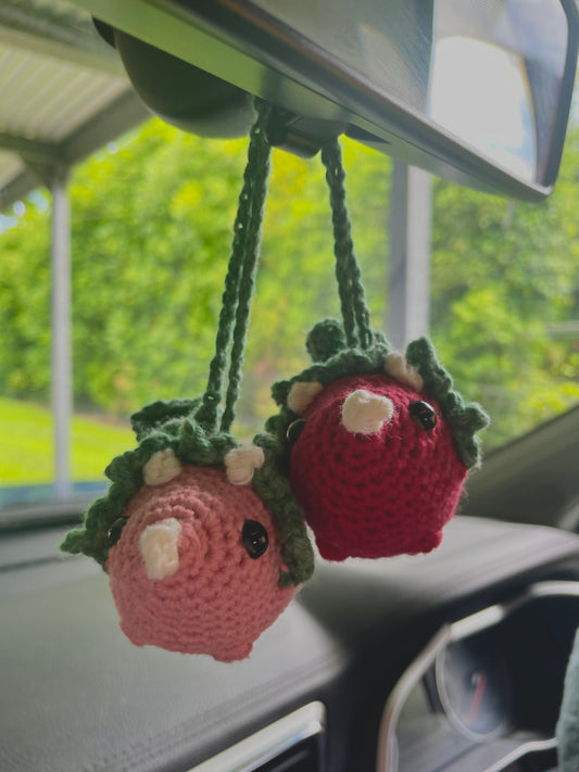 Hanging Strawberry Triceratops