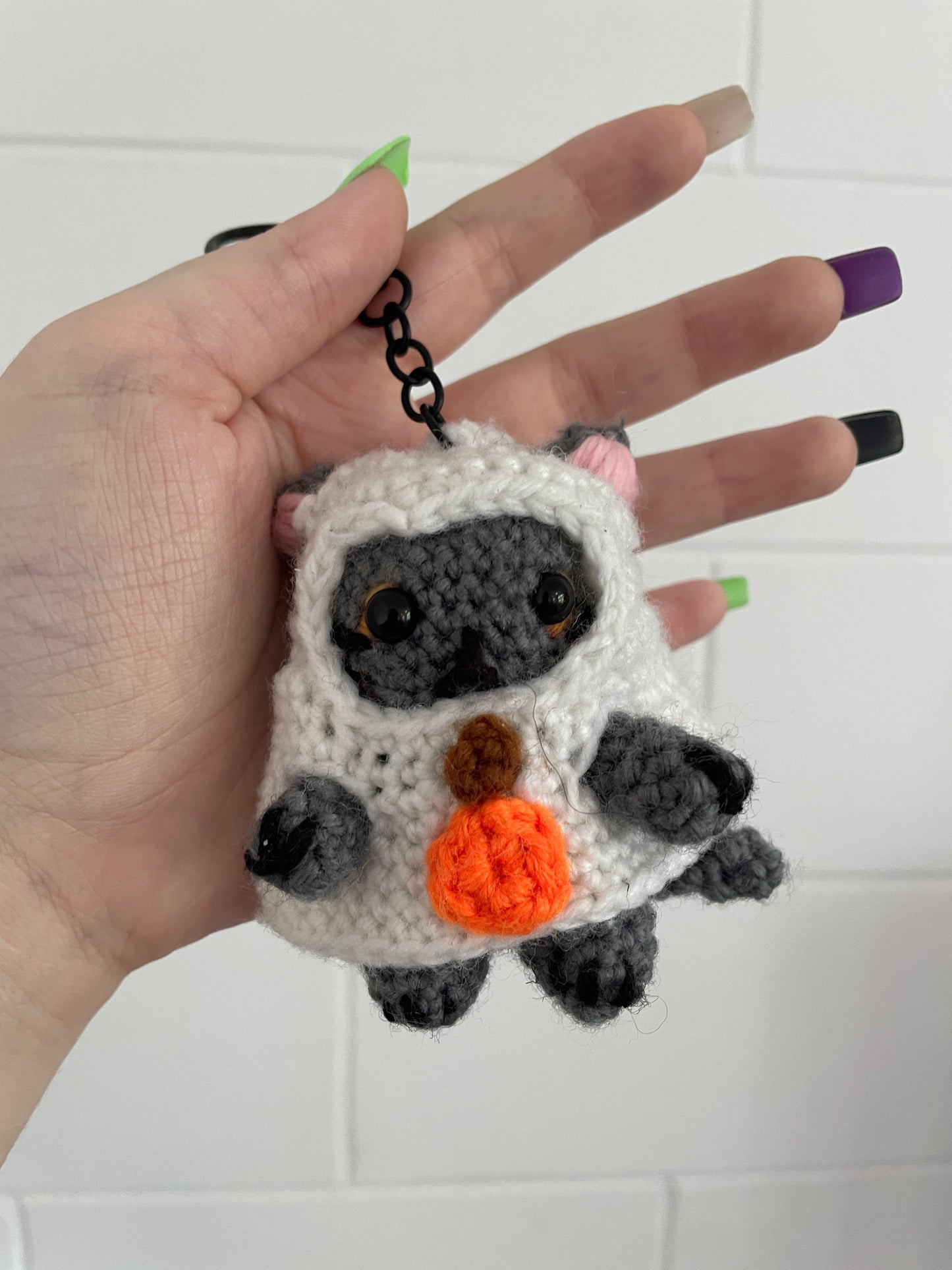 Ghost Kitty Keychain
