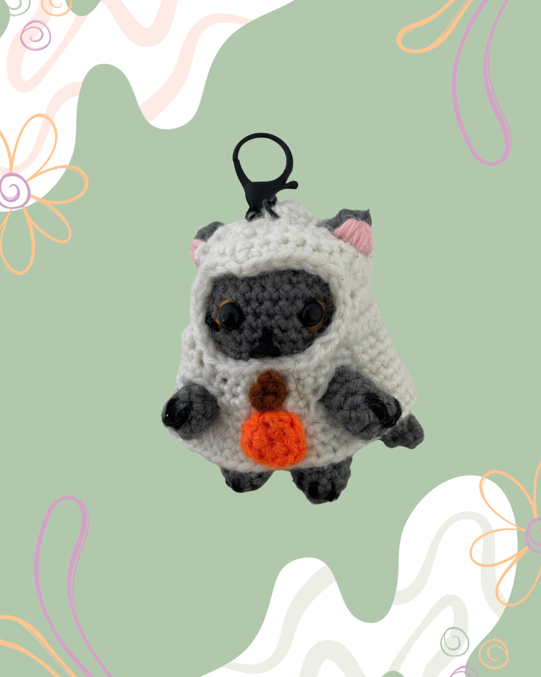Ghost Kitty Keychain